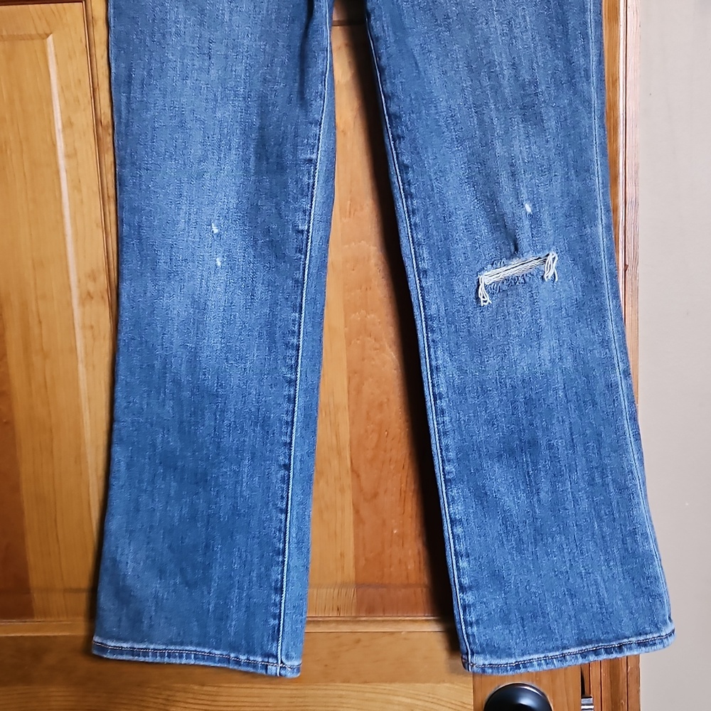 Pistola High-Rise Kick Flare Cropped Distressed Denim Jeans - Picture 3 of 11